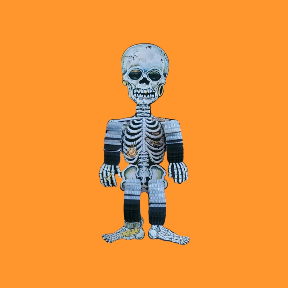 Topstone dancing hanging halloween jointed paper skeleton honeycomb arms and leg